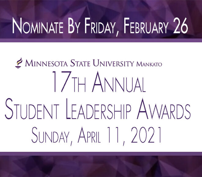 February Nominations Sought for 2021 Student Leaderships Awards