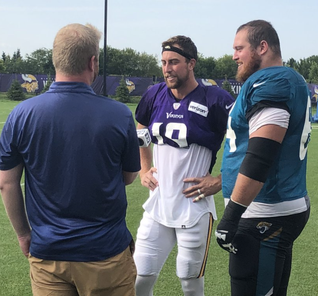 Adam Thielen and Chris Reed talk with KEYC reporter.
