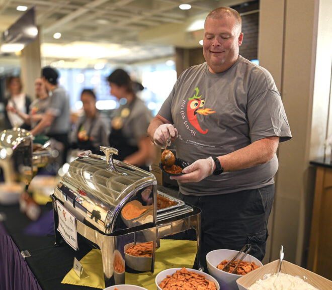 Scott Nelsen Named the 2023 Chili Champ at Dining Services’s Annual Chili Cookoff Fundraiser